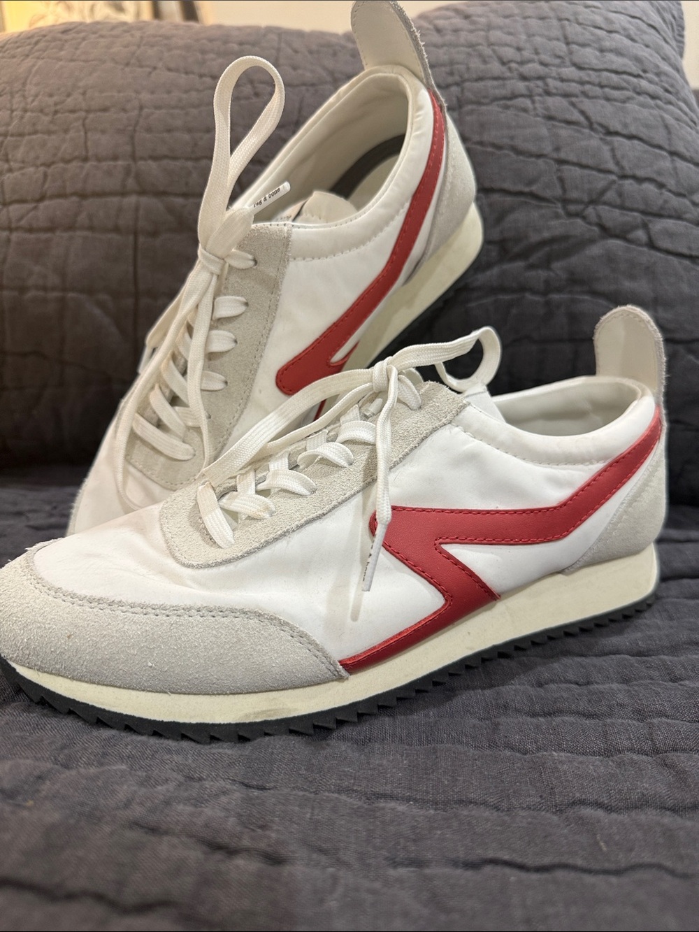 rag & bone White and Red Athletic Sneakers